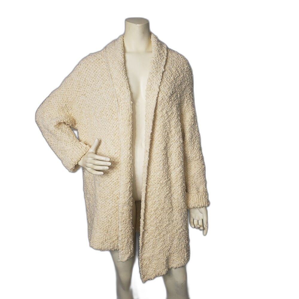 Free People Oversized Chunky Cream Open Cardigan Sweater Womens Size Small